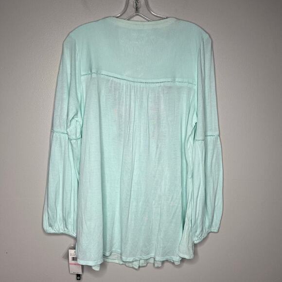 NWT Flutter & Kick Maternity Top Floral Embroidered Lightweight Button Down Boho - Picture 7 of 10